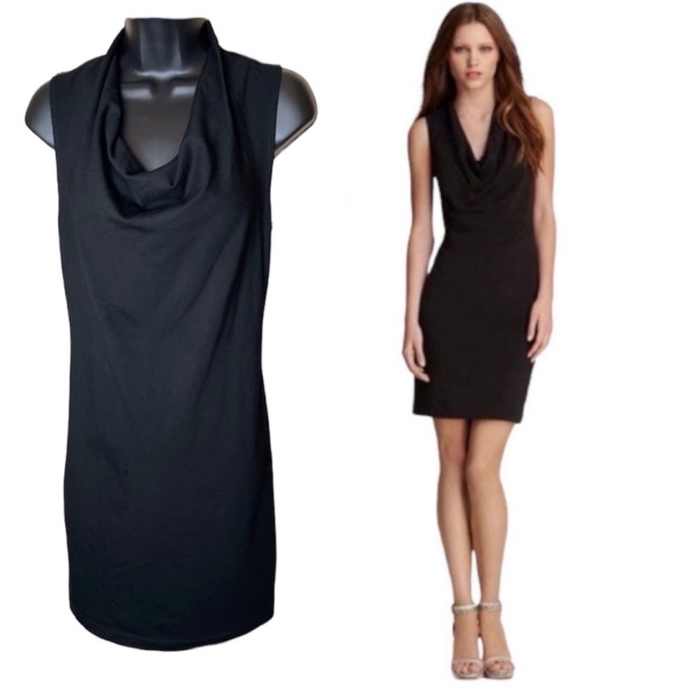 Theory Cotila Drape Black Dress